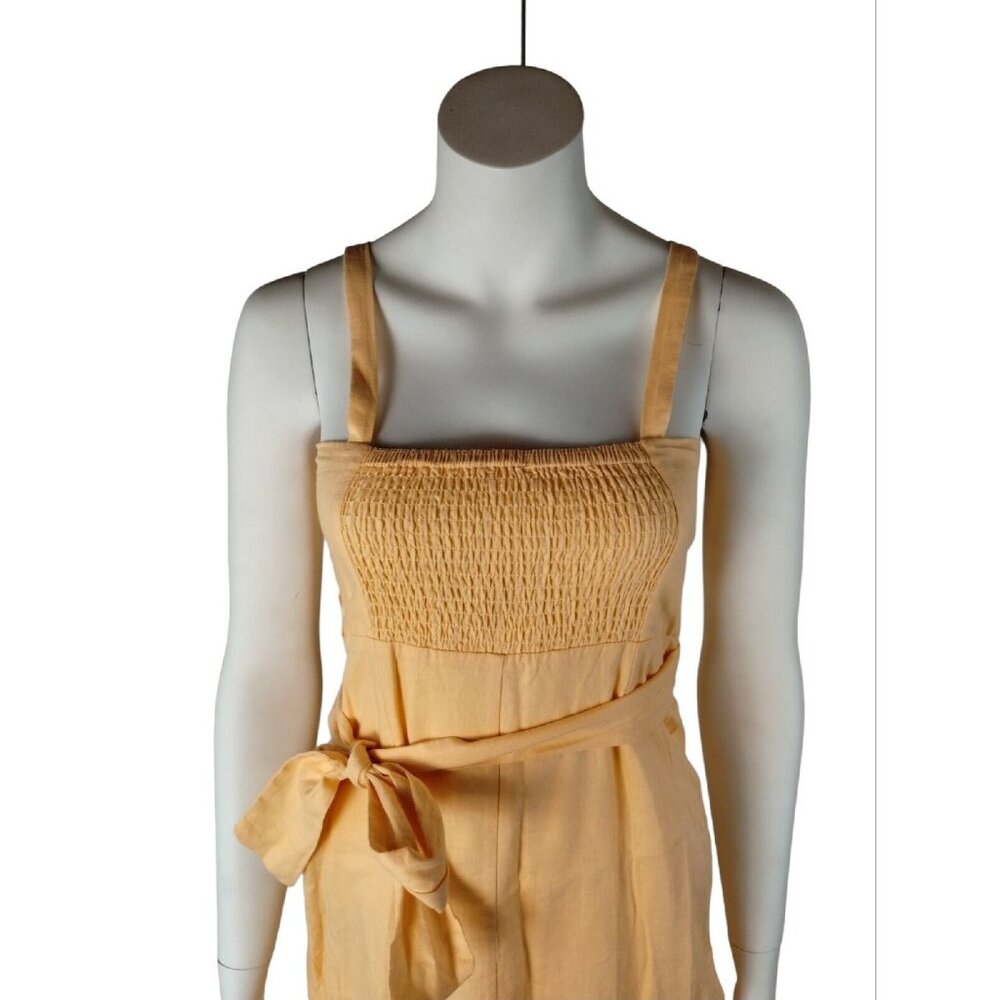 GB Misses 14 Ocean Drive Melon Tie Front Linen Blend Wrap Dress New with Tags - Picture 3 of 9